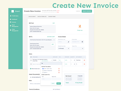 Create New Invoice finance invoice design retail