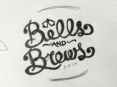 Bells & Brews beer bells brew cheers christmas hand lettering handwritten holidays party script