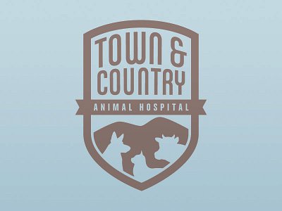 Town & Country Animal Hospital and animals cat country cow dog logo town vet