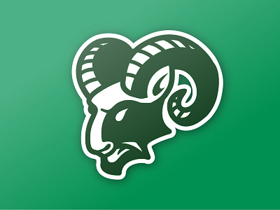 Ram or Devil? green illustration mascot rams school