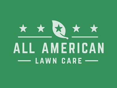 All American Lawn Care Logo american care lawn leaf logo stars