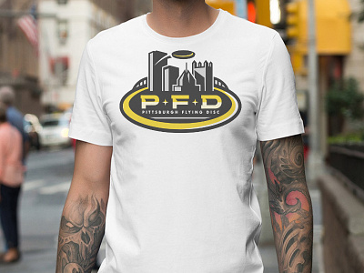 Pittsburgh Flying Disc Logo T Shirt bridge city disc disc golf logo pittsburgh t shirt