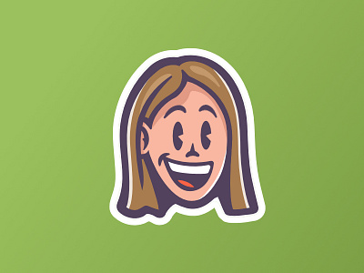 Rebekah edgy graphic head portrait retro sticker