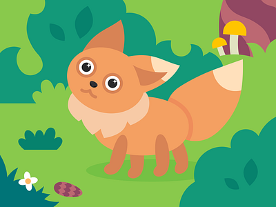 Cute little fox branding cute flat fox illustration uchidoma vector