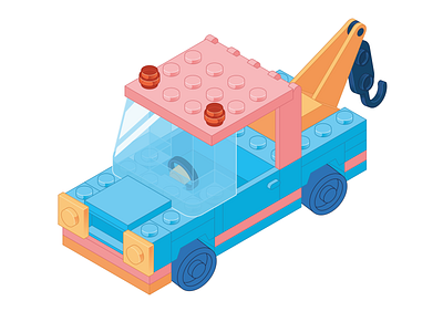Isometric lego car branding car constructor design game illustration isometric lego vector