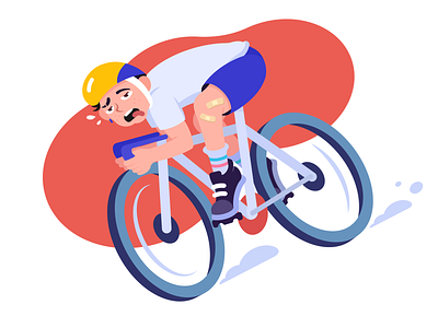 A cyclist boy branding character design cyclist flat illustration minimal sport uchidoma vector