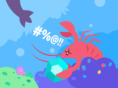 Angry lobster branding character design flat illustration lobster nature sea uchidoma vector