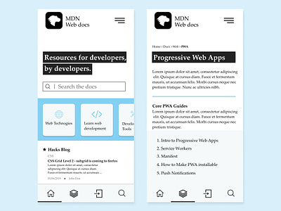 MDN Docs - Mobile App Design concept developers documentation mdn docs mobile app