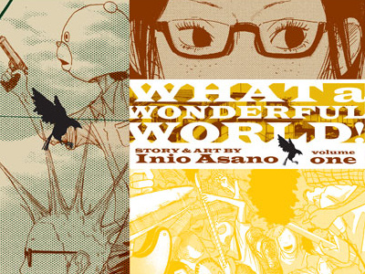 What a Wonderful World! graphic novel typography book design book jacket book cover print manga