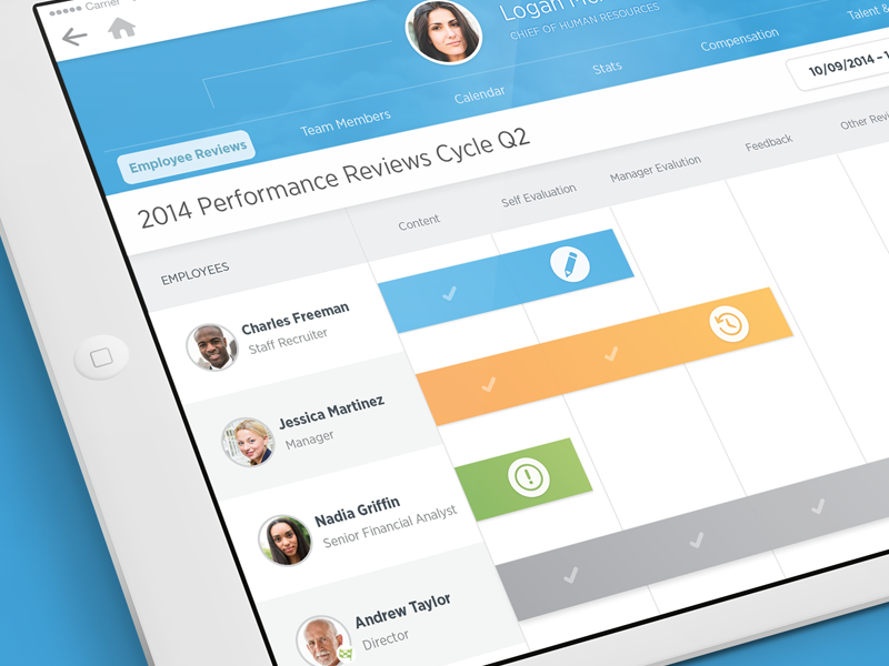 Workday Employee Reviews ipad visual design user experience ux ui mobile design product design