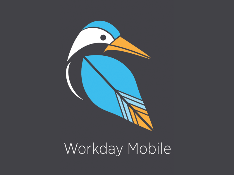 Workday Mobile Graphic illustration logo graphic design bird