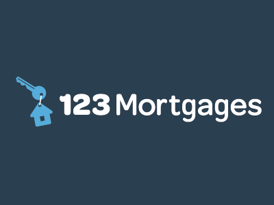 123 Mortgages 123 house icon key mortgages typography