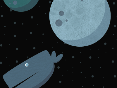 Whale in space black blue grey guide hitchhikers illustration illustrator outer planet space whale