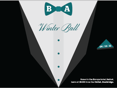 Winter Ball bowtie form letter suit tuxedo type typography