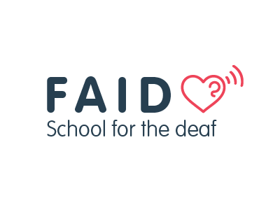 FAID School for the Deaf concept deaf hearing aid heart logo