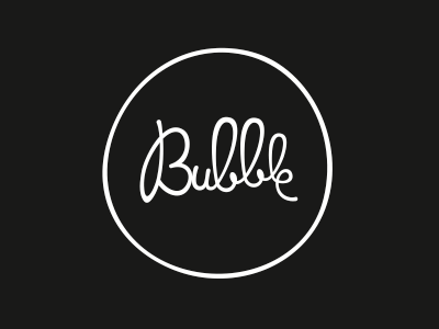 Logotype for Bubble agency brand bubble design followbubble graphic handwritten illustrator logo logotype monochromatic typography vector