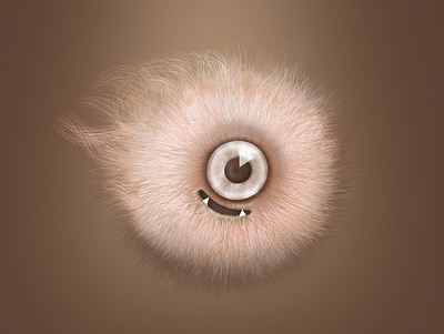 Kuk! 3d character eye fuzzy illustration ipadpro monster procreate veramatys