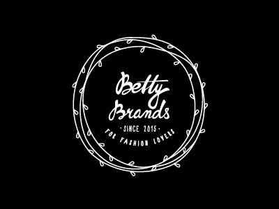 Betty Brands Logotype fashion handwritten leaf logo logotype monochromatic nature outline rustical script typography vintage