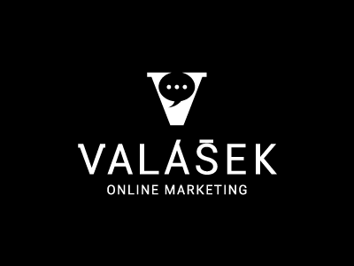 Logotype Valasek online marketing bubble logo logotype monochromatic negative piktogram space typography valasek veramatys