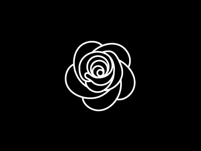 Rose Pictogram black blossom flower negative outline pictogram rose white