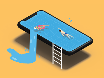Mobile Pool 2.5d girl illustration mobile mobile design phone pool pool party pools summer summer party summertime suspension swimming swimmingpool vector water water drop watercolor waterfall