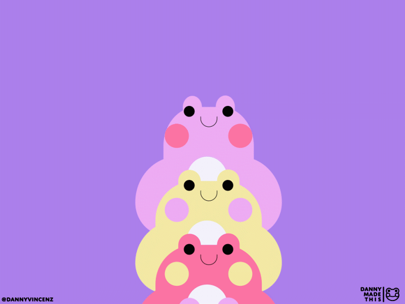 Frog Stack adobe after effects after effects amphibian cute endless frog frogs fun gif gif animation good vibes happy loop