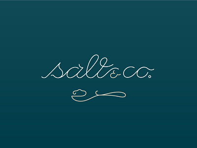 Salt & Co cursive design hand lettering illustration line logo organic salt spoon