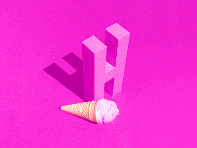 a huge h agency huge ice cream letterform magenta photography