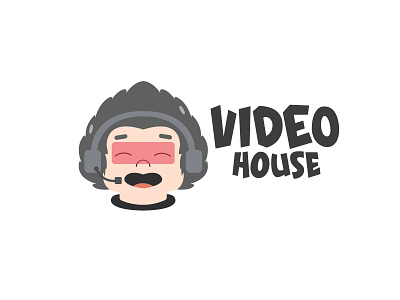 VideoHouse Logo character design colorful design flat design illustration kids kids illustration logo logo design typography