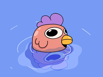 Stay fresh 💦 bird blue character design colorful fresh ill illustration kids illustration mirror water