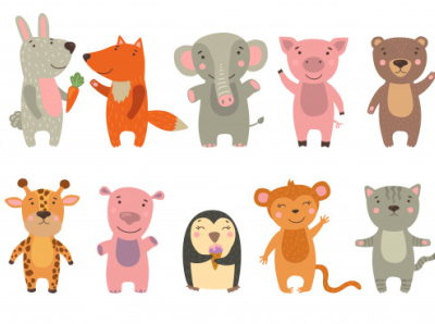 happy funny cartoon animals by Raihan Islam on Dribbble