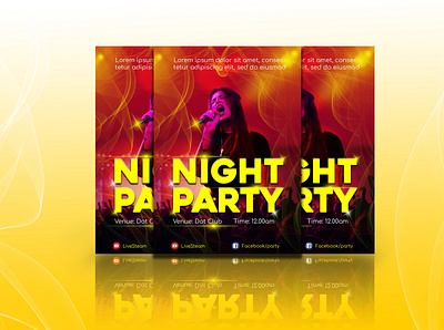 Night party poster design branding design event flyer flyer design graphicdesign menu design poster design typography