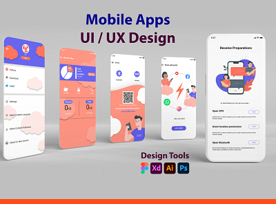 Mobile Apps UI visual design app design illustration ui ux vector