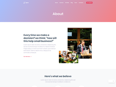 Saas About Us Page for Dyno Template design design agency development agency dyno html 5 multipurpose template saas saas design saas landing page web web design web design agency