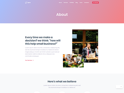 Saas About Us Page for Dyno Template