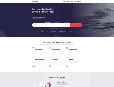 GetCarrier Car Shipping Landing Page agency car creative creative agency design design agency development agency shipping company transportation web web design web design agency