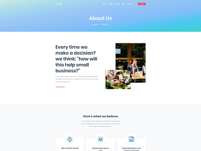 Custom About Us Page for Dyno Html Template