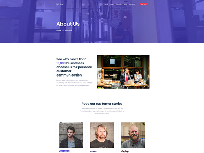 Corporate About Us Page for Dyno Html Template