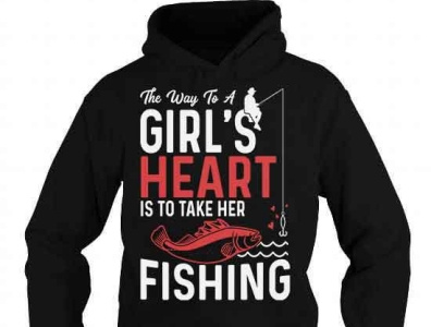 Heart Fishing Shirt, Fishing Girl T-shirt, Funny Fishing Shirt