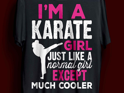 karate t-shirt design girl karate woman