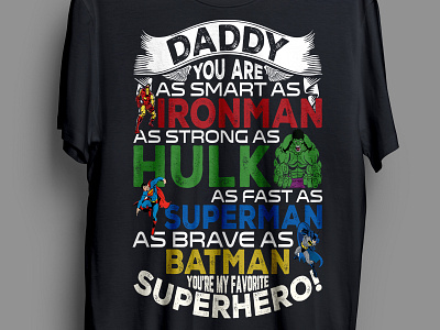 Superhero t-shirt design batman hulk ironman superman