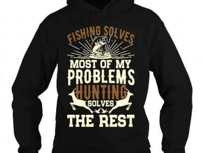 FISHING SOLVES MOST OF MY PROBLEMS T-SHIRT DESIGN complex cool fashion fish fishing funny gift hunter hunting illustration