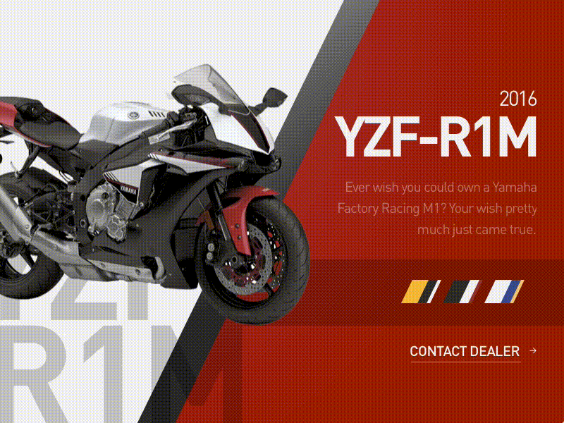 Ecommerce Site - Yamaha Motorcycle - DailyUI 12 12 animation dailyui ecommerce modern motorcycle principle website yamaha