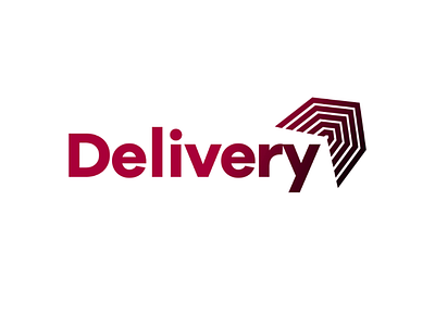 delivery branding company design gradient logo package red