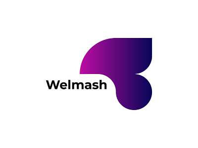 Welmash app branding company gradient logo purple technology