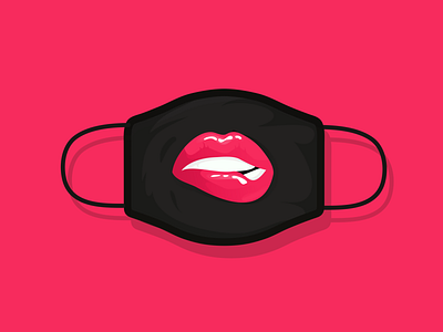 Design For Good Face Mask Challenge - Face Masxiest branding creative design design flat flat design flat illustration flatdesign illustration lip lip balm lips lipstick masks red sexy vector weekly warm up