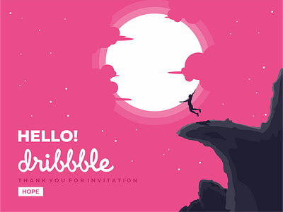 Hello Dribbble animation branding design flat illustration vector