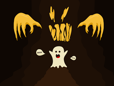 Be Brave! branding brave creative design design dribbble flat flat design flat illustration flatdesign ghost halloween halloween design illustration spooky vector weekly warm up