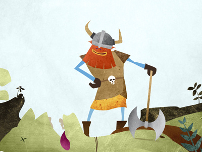 Hero Shot cute giant hero illustration nature storybook texture troll viking warrior