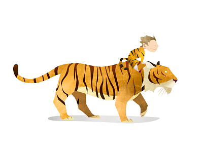 Wild Adventure - Tiger animals bird children illustration kids mark texture tiger wild